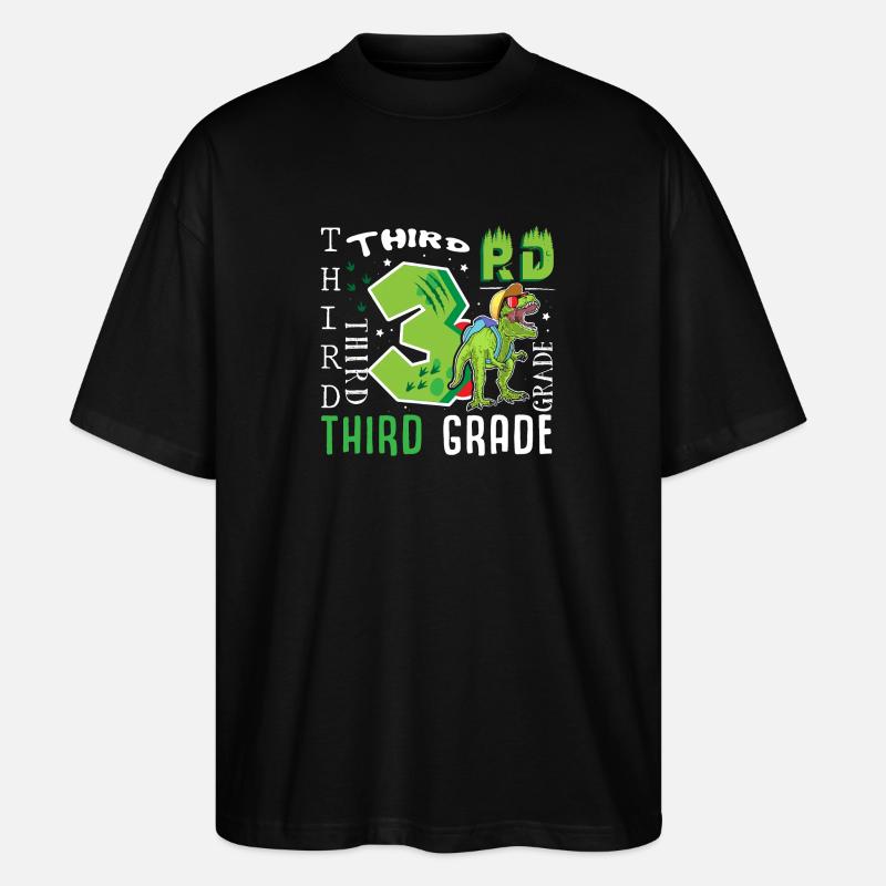 3rd class Dino T-Rex - Stanley/Stella Oversized Unisex Organic T-shirt Blaster 2.0 - black
