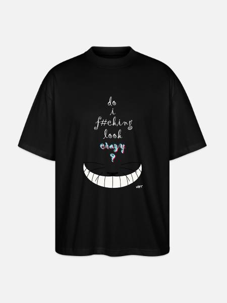 Alice crazy cat - Stanley/Stella Oversized Unisex Organic T-shirt Blaster 2.0 - black