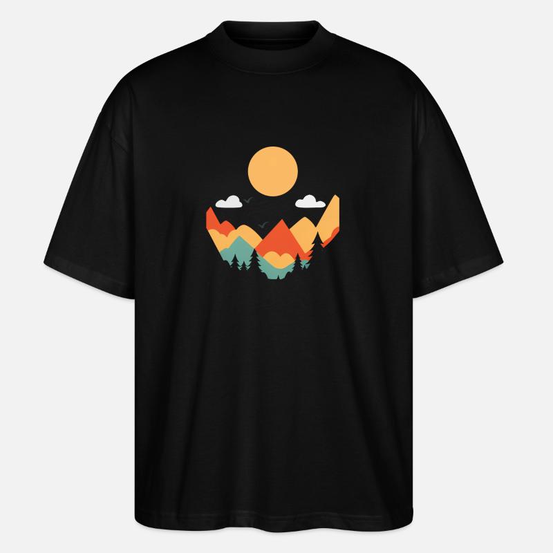 Einfache Landschaft - Stanley/Stella Oversized Unisex Bio T-Shirt Blaster 2.0 - Schwarz