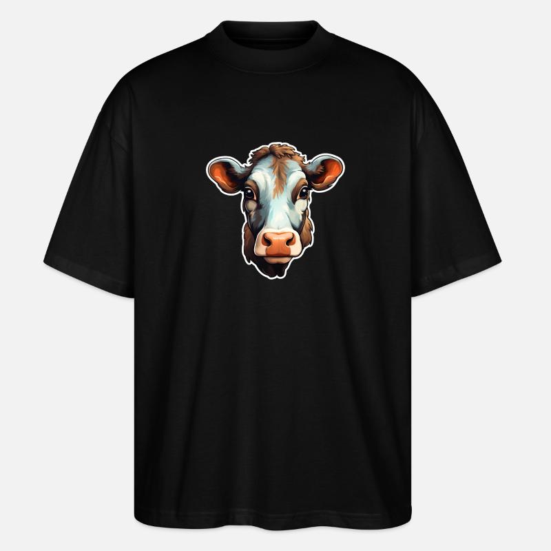 Fleckvieh - Stanley/Stella Oversized Unisex Bio T-Shirt Blaster 2.0 - Schwarz