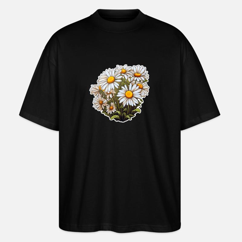 Gänseblümchen - Stanley/Stella Oversized Unisex Bio T-Shirt Blaster 2.0 - Schwarz