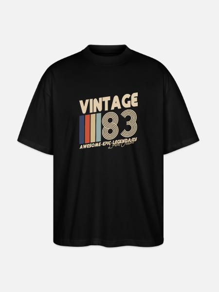 1983 - T-shirt bio Blaster 2.0 coupe oversize Stanley/Stella Unisexe - noir