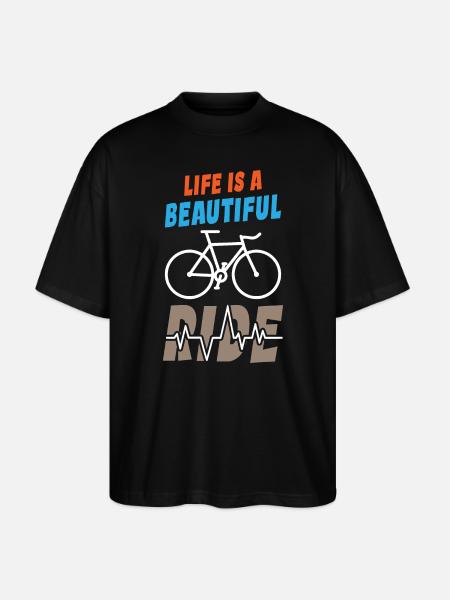 Life is Beautiful Ride - Stanley/Stella Oversized Unisex Organic T-shirt Blaster 2.0 - black