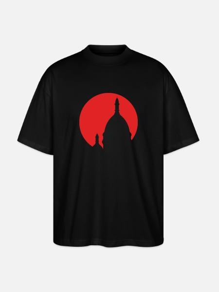 Sacré-Coeur Montmartre Paris red silhouette - Stanley/Stella Oversized Unisex Organic T-shirt Blaster 2.0 - black