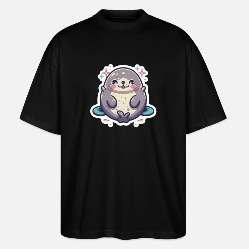 Seal Liebhaber - Stanley/Stella Oversized Unisex Bio T-Shirt Blaster 2.0 - Schwarz