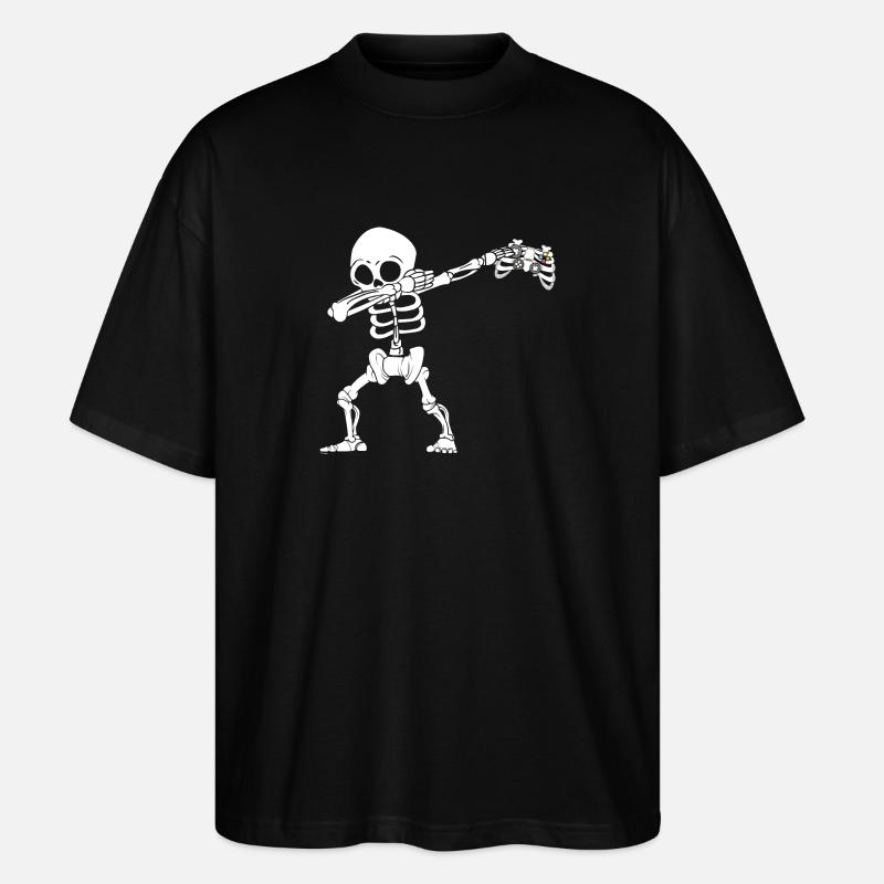 Halloween Dabbing Skeleton Gamer - Stanley/Stella Oversized Unisex Organic T-shirt Blaster 2.0 - black