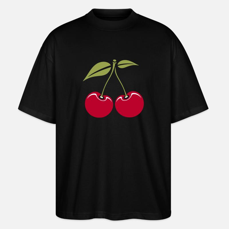 Kirschen - Stanley/Stella Oversized Unisex Bio T-Shirt Blaster 2.0 - Schwarz