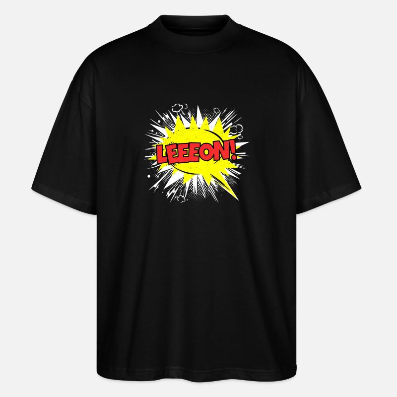 Leon nom drôle bulle Leeeon ! - T-shirt bio Blaster 2.0 coupe oversize Stanley/Stella Unisexe - noir