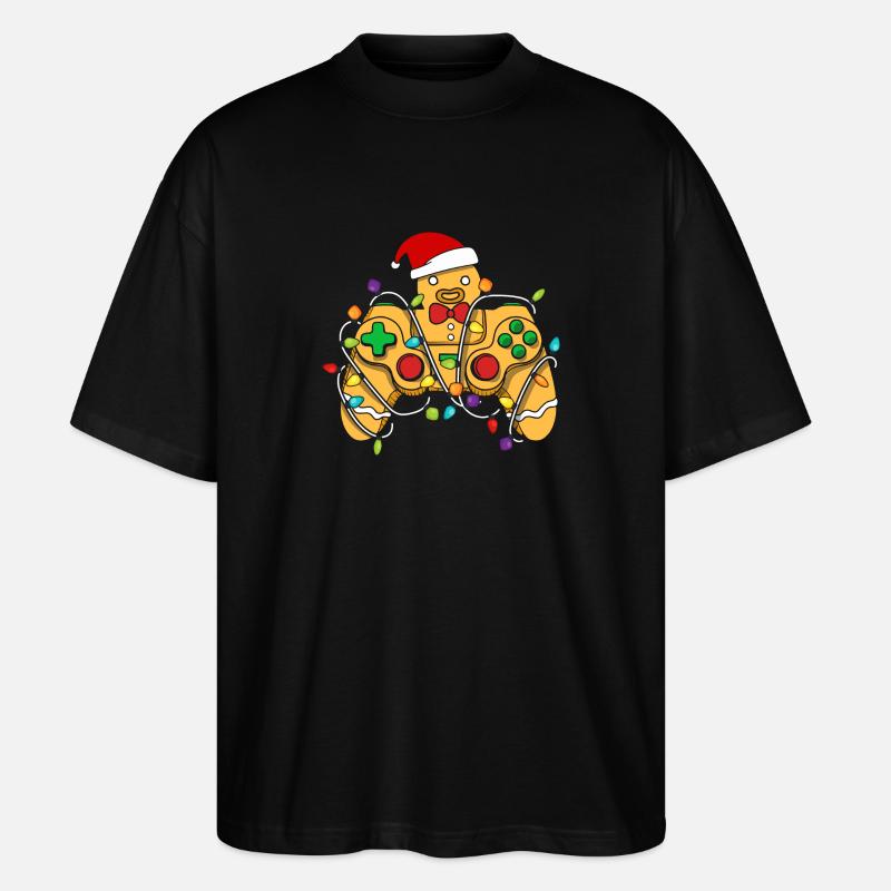 Christmas Gaming Controller Gingerbread - Stanley/Stella Oversized Unisex Bio T-Shirt Blaster 2.0 - Schwarz
