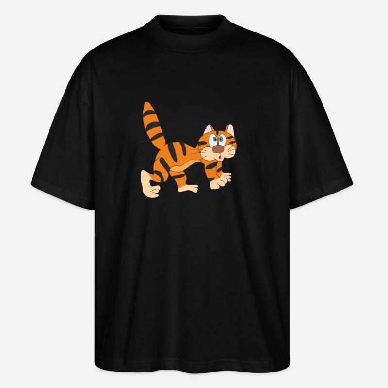 lustige Katze - Stanley/Stella Oversized Unisex Bio T-Shirt Blaster 2.0 - Schwarz