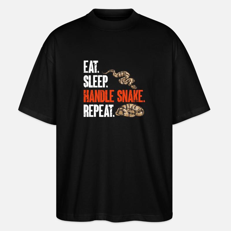 Ball Python Schlange Königspython - Stanley/Stella Oversized Unisex Bio T-Shirt Blaster 2.0 - Schwarz