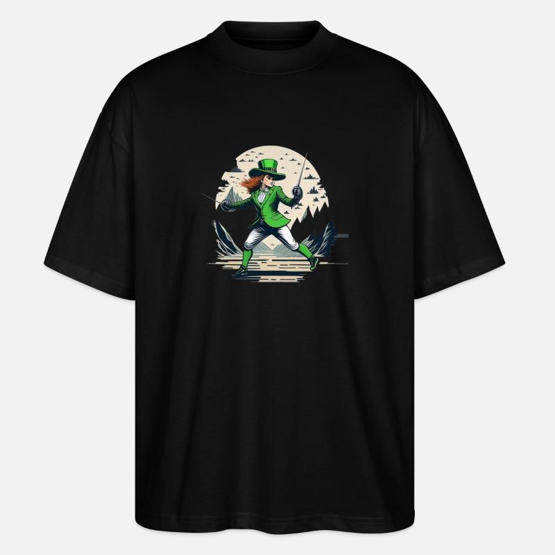 Clôture Trèfle de la Saint-Patrick - T-shirt bio Blaster 2.0 coupe oversize Stanley/Stella Unisexe - noir
