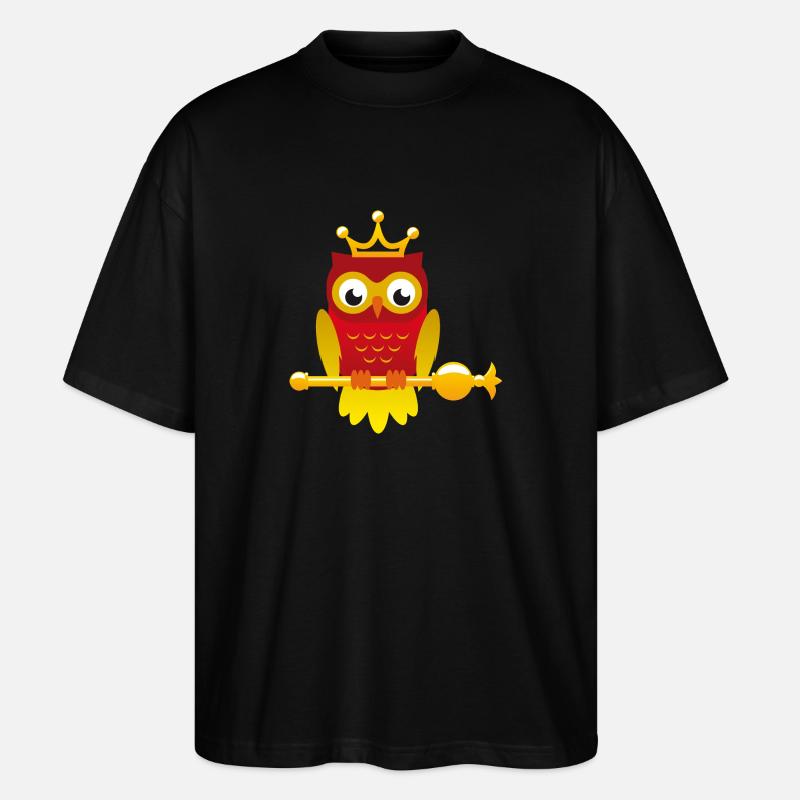 Roi hibou avec sceptre - T-shirt bio Blaster 2.0 coupe oversize Stanley/Stella Unisexe - noir