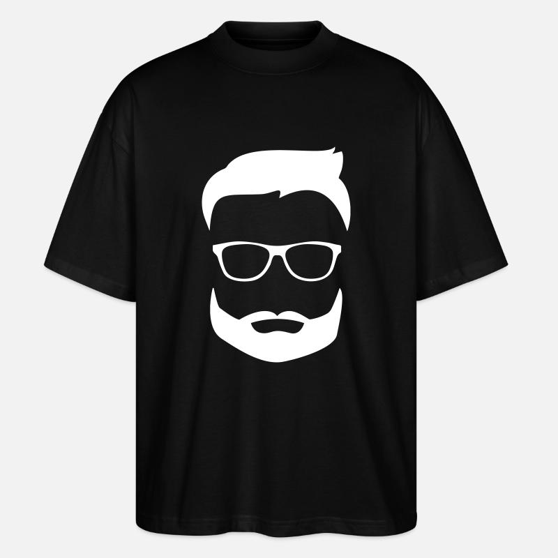 Beard glasses - Stanley/Stella Oversized Unisex Bio T-Shirt Blaster 2.0 - Schwarz