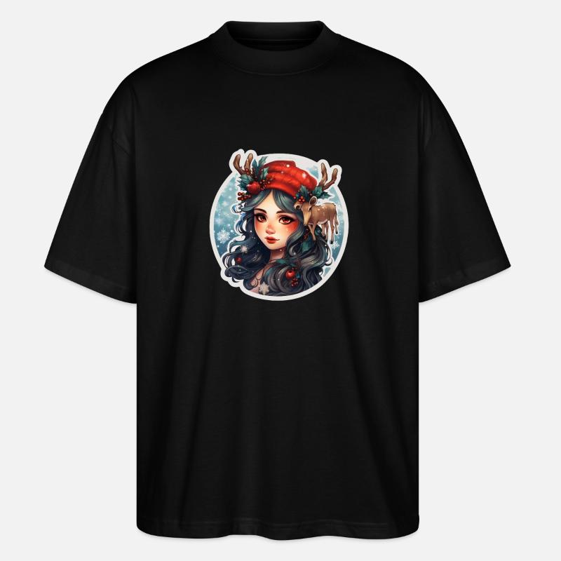 Weihnachtsmädchen - Stanley/Stella Oversized Unisex Bio T-Shirt Blaster 2.0 - Schwarz