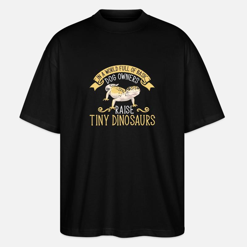 Leopardgecko Reptil Haustier Gecko - Stanley/Stella Oversized Unisex Bio T-Shirt Blaster 2.0 - Schwarz