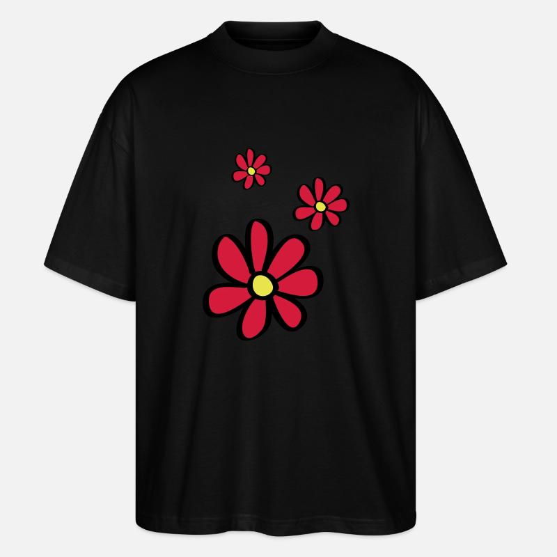 Blümchen - Stanley/Stella Oversized Unisex Bio T-Shirt Blaster 2.0 - Schwarz