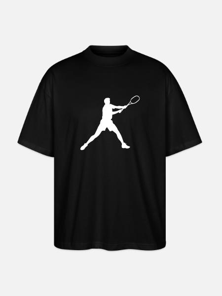 Tennis Player Silhouette - Stanley/Stella Oversized Unisex Organic T-shirt Blaster 2.0 - black