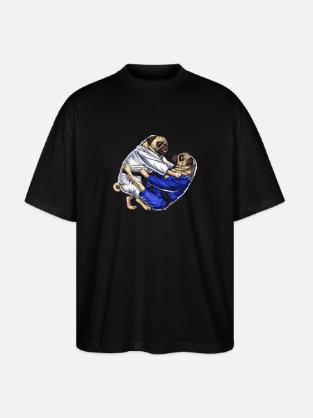 Jiu-Jitsu Möpse - Stanley/Stella Oversized Unisex Bio T-Shirt Blaster 2.0 - Schwarz