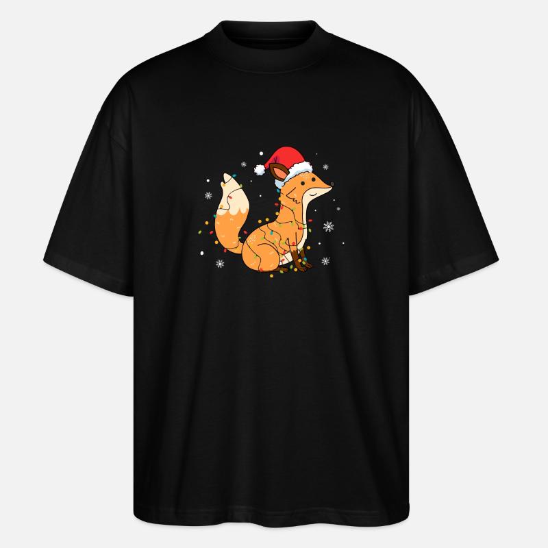 Fuchs mit Weihnachtsmütze - Stanley/Stella Oversized Unisex Bio T-Shirt Blaster 2.0 - Schwarz