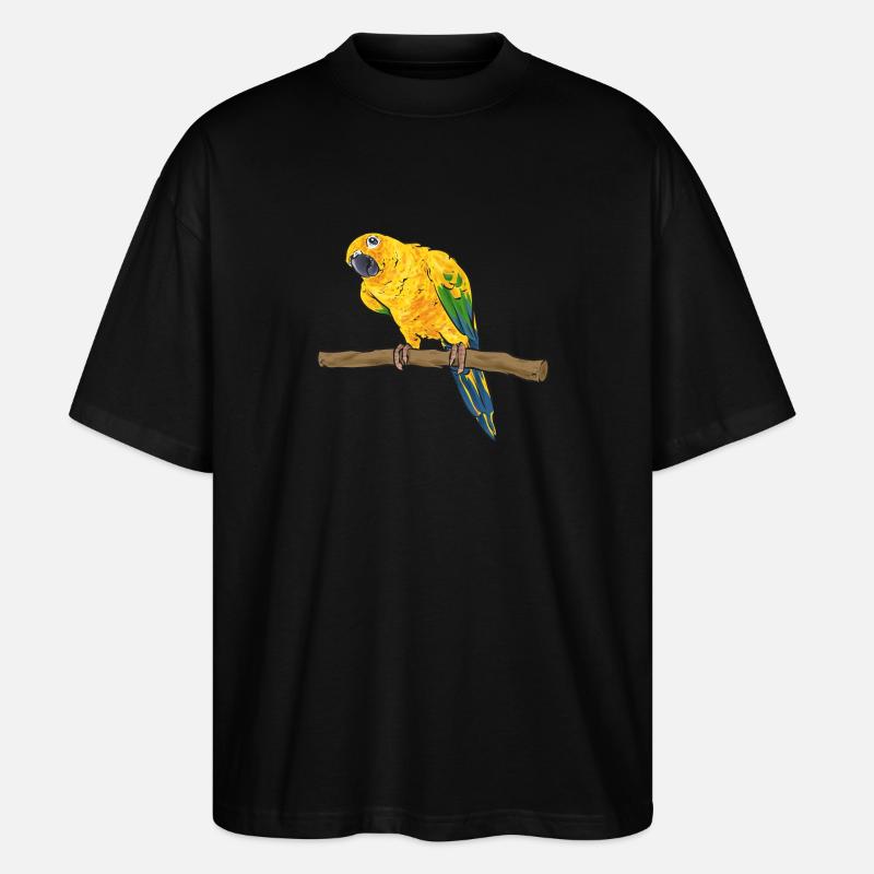 Perruche, Perroquet, Perruche, Oiseau - T-shirt bio Blaster 2.0 coupe oversize Stanley/Stella Unisexe - noir