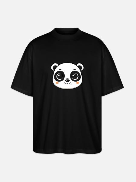 Niedlicher Pandakopf - Stanley/Stella Oversized Unisex Bio T-Shirt Blaster 2.0 - Schwarz