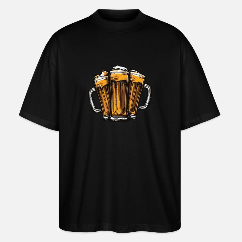 Bier Team Biergläser - Stanley/Stella Oversized Unisex Bio T-Shirt Blaster 2.0 - Schwarz