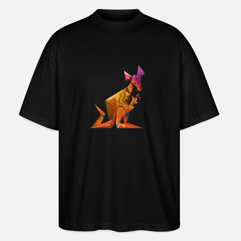 Känguru - Stanley/Stella Oversized Unisex Bio T-Shirt Blaster 2.0 - Schwarz