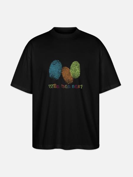 Fingerabdrücke - Wer war das? - Stanley/Stella Oversized Unisex Bio T-Shirt Blaster 2.0 - Schwarz