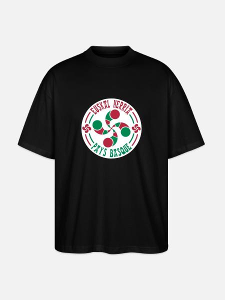 croix basque lauburu 59 - T-shirt bio Blaster 2.0 coupe oversize Stanley/Stella Unisexe - noir