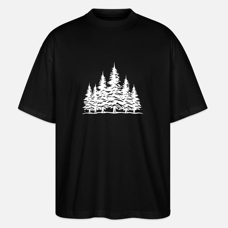 Wald Bäume - Stanley/Stella Oversized Unisex Bio T-Shirt Blaster 2.0 - Schwarz