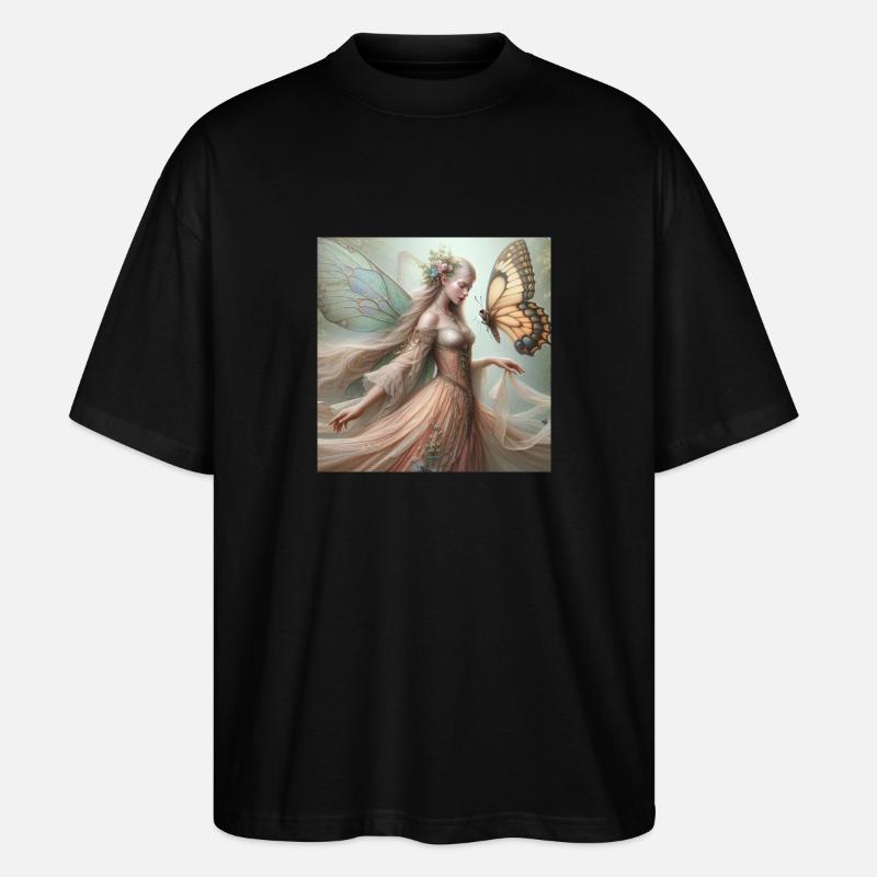 Schmetterlings-Fee. - Stanley/Stella Oversized Unisex Bio T-Shirt Blaster 2.0 - Schwarz