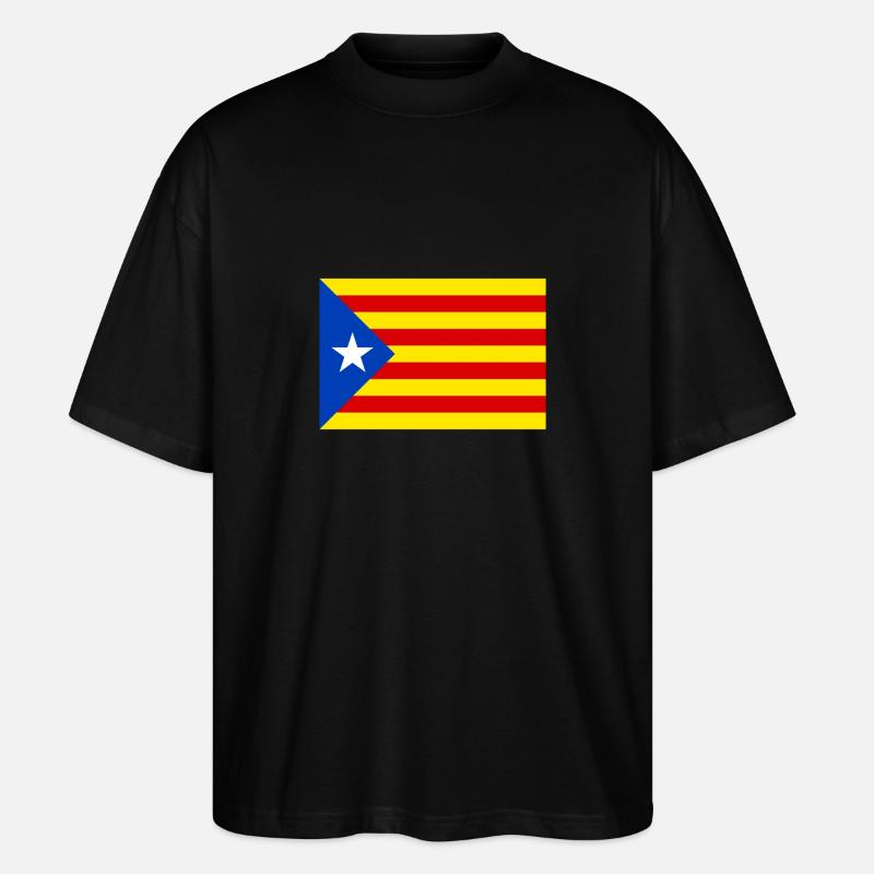 Katalanische Flagge - Stanley/Stella Oversized Unisex Bio T-Shirt Blaster 2.0 - Schwarz
