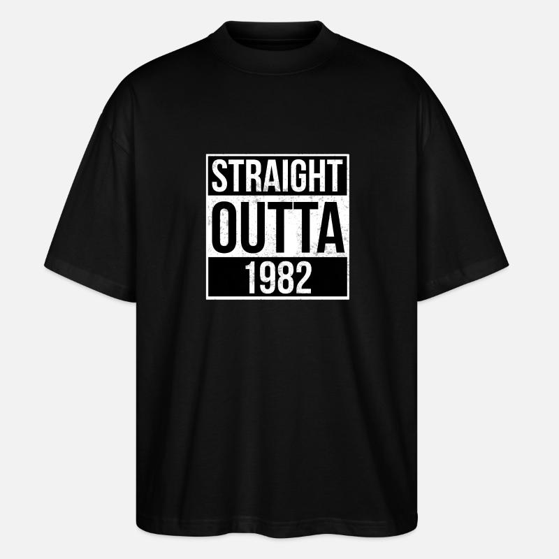 Straight Outta 1982 - T-shirt bio Blaster 2.0 coupe oversize Stanley/Stella Unisexe - noir