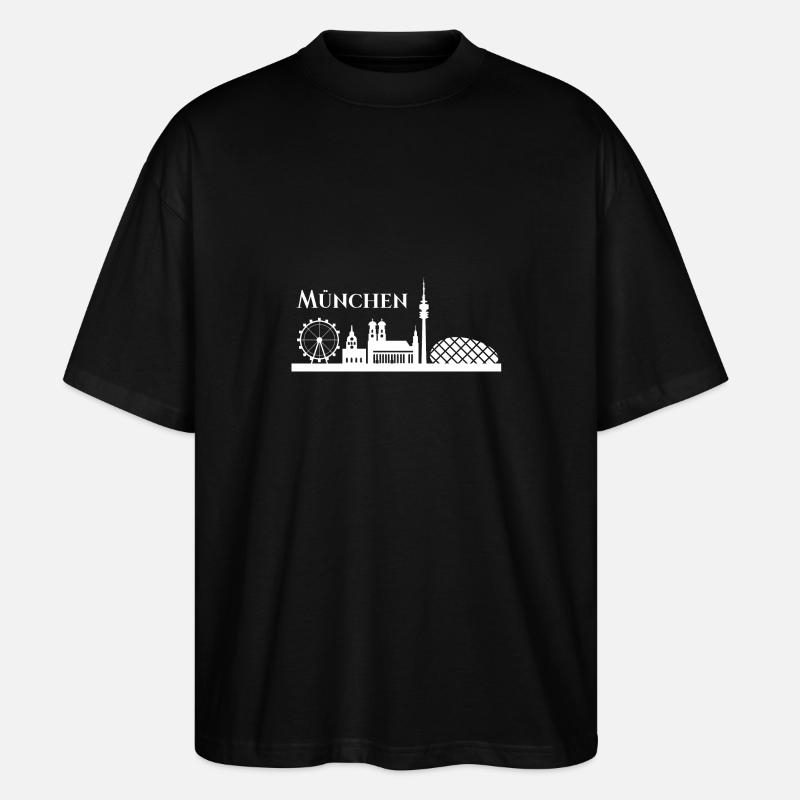 Muenchen Skyline - Stanley/Stella Oversized Unisex Bio T-Shirt Blaster 2.0 - Schwarz