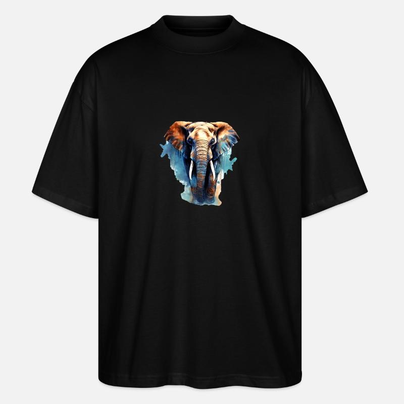 Elephant - Stanley/Stella Oversized Unisex Organic T-shirt Blaster 2.0 - black