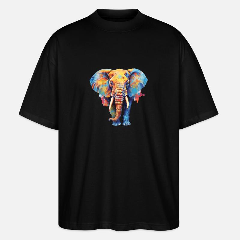 Elephant - Stanley/Stella Oversized Unisex Organic T-shirt Blaster 2.0 - black