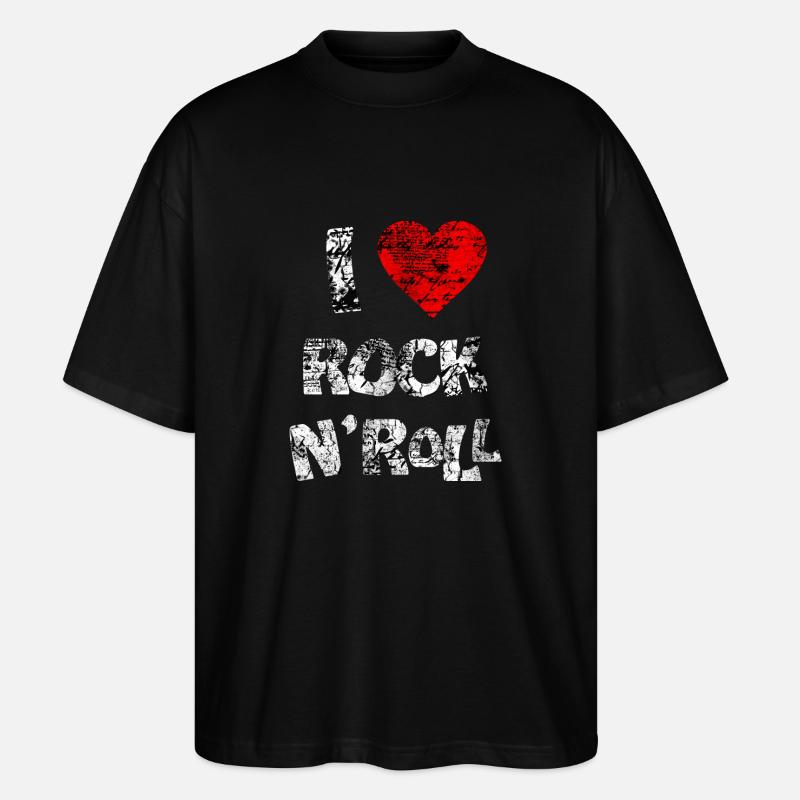 ICH LIEBE ROCK N'ROLL - Stanley/Stella Oversized Unisex Bio T-Shirt Blaster 2.0 - Schwarz