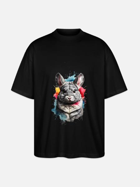 Chinchilla - Stanley/Stella Oversized Unisex Bio T-Shirt Blaster 2.0 - Schwarz