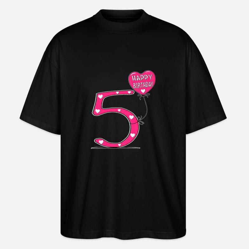 5 Anniversaire Joyeux anniversaire - T-shirt bio Blaster 2.0 coupe oversize Stanley/Stella Unisexe - noir