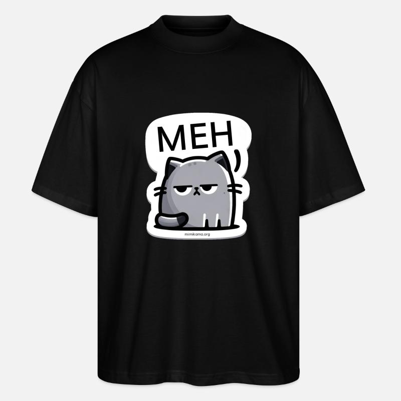 Mimikama MEH-Katze - Stanley/Stella Oversized Unisex Bio T-Shirt Blaster 2.0 - Schwarz