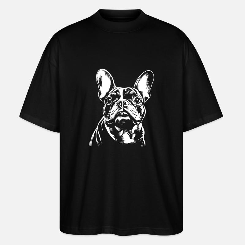Frenchie - Fan de chiens - T-shirt bio Blaster 2.0 coupe oversize Stanley/Stella Unisexe - noir