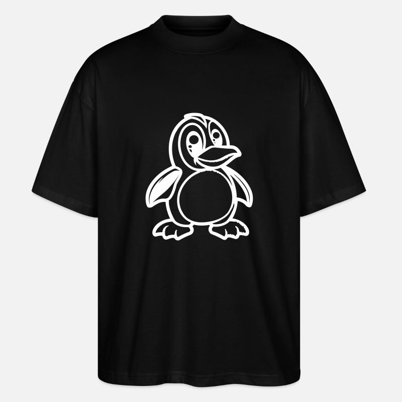 pinguin comic - Stanley/Stella Oversized Unisex Bio T-Shirt Blaster 2.0 - Schwarz