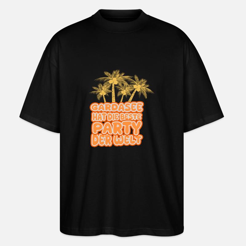 Vacances Lac de Garde - T-shirt bio Blaster 2.0 coupe oversize Stanley/Stella Unisexe - noir
