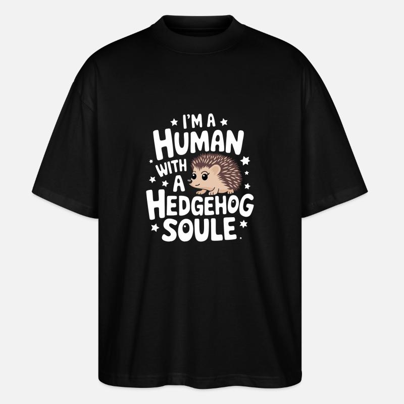 hérisson animal épineux hérisson - T-shirt bio Blaster 2.0 coupe oversize Stanley/Stella Unisexe - noir