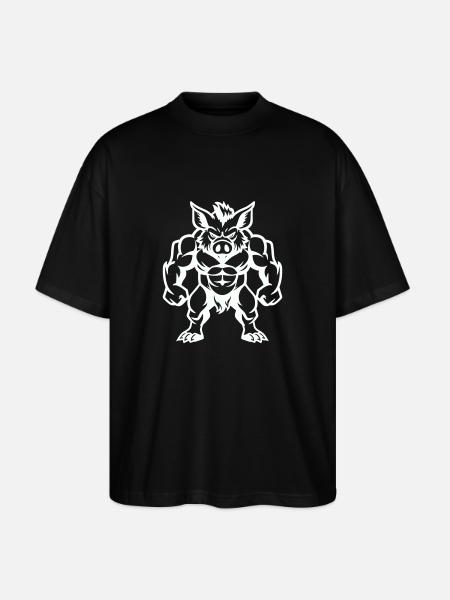 wildschwein comic - Stanley/Stella Oversized Unisex Bio T-Shirt Blaster 2.0 - Schwarz