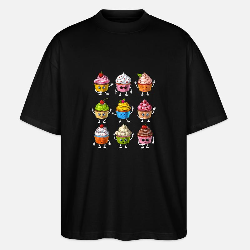 Lustige Cupcakes - Stanley/Stella Oversized Unisex Bio T-Shirt Blaster 2.0 - Schwarz