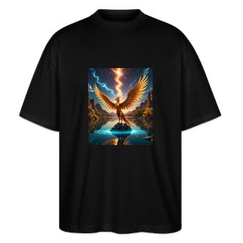 Chic - Stanley/Stella Oversized Unisex Organic T-shirt Blaster 2.0 - black - Front - Alina (178cm) & Michal (187cm)