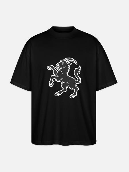 Hälsinge goat - Stanley/Stella Oversized Unisex Organic T-shirt Blaster 2.0 - black
