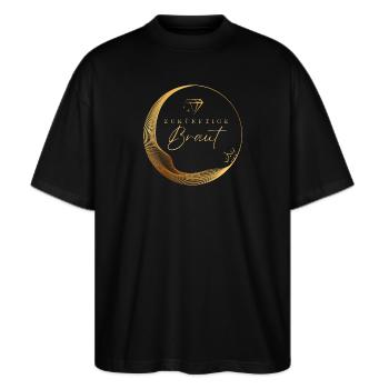Zukünftige Braut - Junggesellinnenabschied - Stanley/Stella Oversized Unisex Bio T-Shirt Blaster 2.0 - Schwarz - Vorne - Alina (178cm) & Michal (187cm)